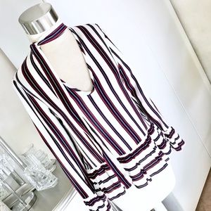 Boho Striped Top Blouse XS